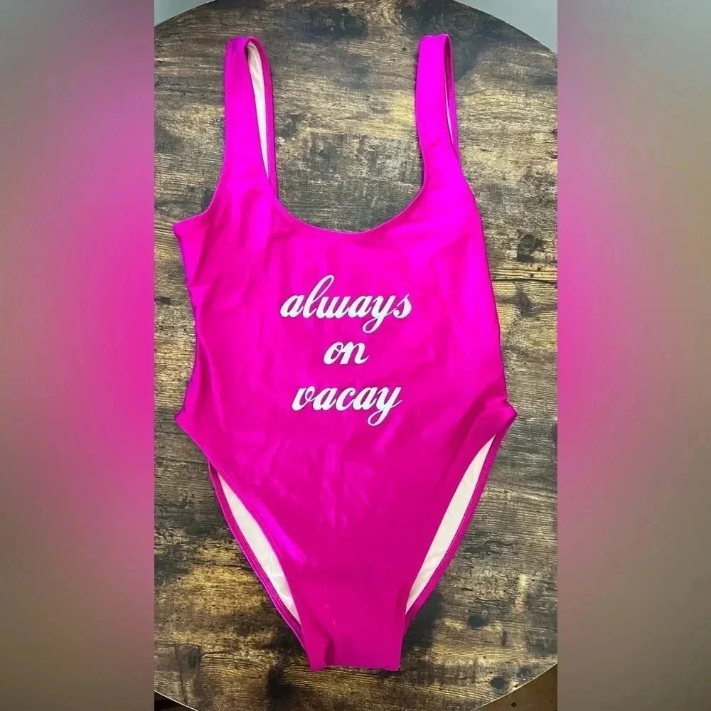 Private Party | girls one piece ALWAYS ON VACAY swimsuit. Size: M/L